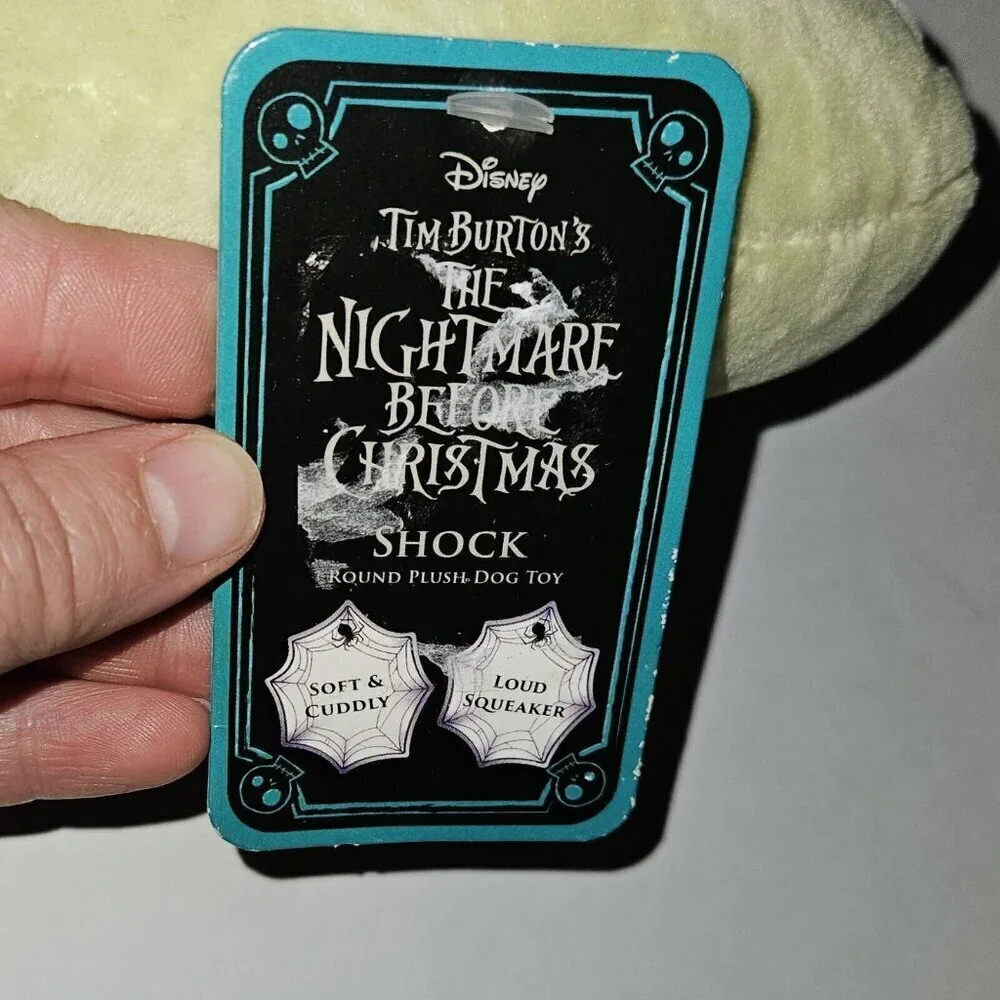 Disney Nightmare Before Christmas Shock Round Dog Toy Squeaker NEVER USED w/TAG